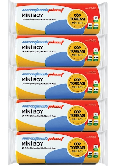 Newtechplast Mini Boy Çöp Torbası Beyaz 5'li 40 x 50 CM