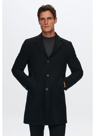Ds Damat Regular Fit Siyah Mono Yaka Kaşe Kaban 5HF08ORT10000 Siyah Ds Damat Regular Fit Siyah Mono Yaka Kaşe Kaban 5HF08ORT10000 Siyah