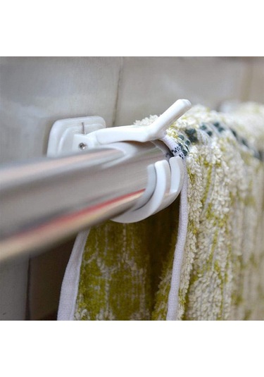 Kendinden Yapışkanlı Perde Kancaları, 4'lü Perde Çubuğu Braketleri, Delme Gerektirmez, Kendinden Yapışkanlı Duvar Kancaları, Havlu Askısı Diğer