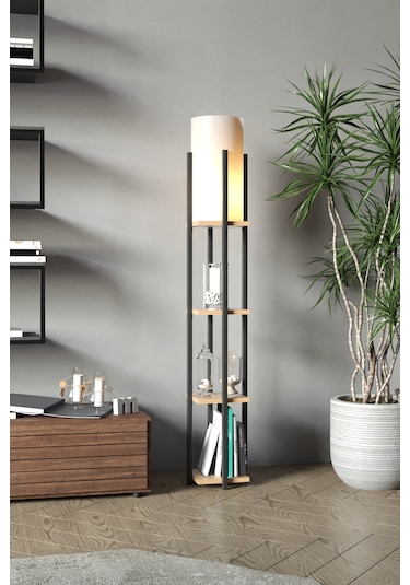 Retohome Atlantik Çam Rafli Lambader 4002