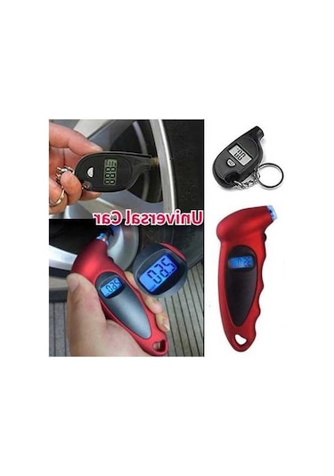 Fastbuy Dijital Lastik Basınç Ölçer, Lcd Ekranlı, Kırmızı, Oto Lastik Hava Basıncı Ölçme Aleti