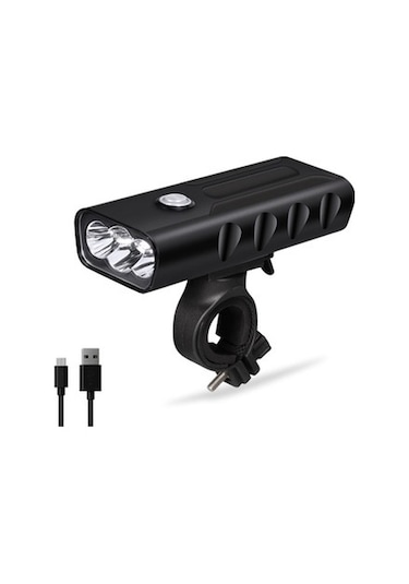 Reidan Bisiklet Ön Far 1000 Lümen Usb Şarjlı Powerbnakli Far Siyah