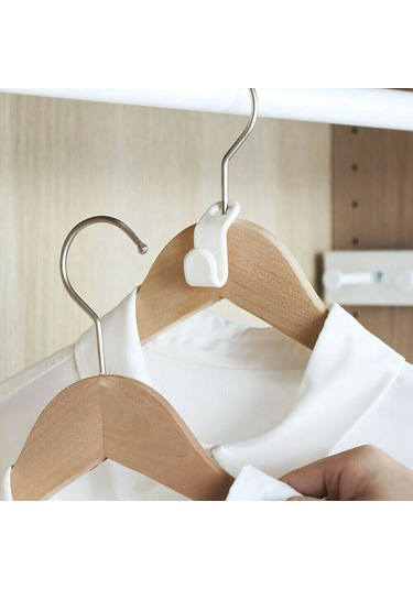 Shineyee Ev İçin 50 Adet Beyaz Kalın Plastik Halka Askı, Kolay Kullanıma Uygun, Konforlu Ev Yaşamı Sağlar, Üst Üste Konulabilir, Dayanıklı Malzeme Diğer