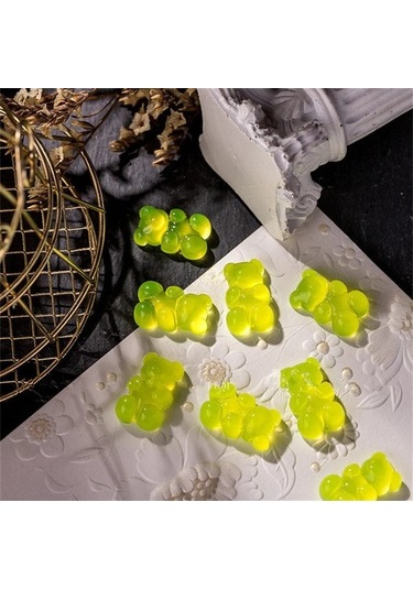 Flybuy 10 Adet 3d Jöle Ayı Tırnak Sanatı Reçine Taşları Kawaii - 10pcs