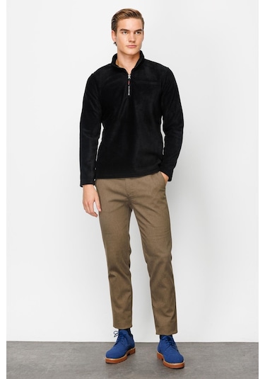 İgs Standart Yarım Fermuar Erkek Polar Siyah