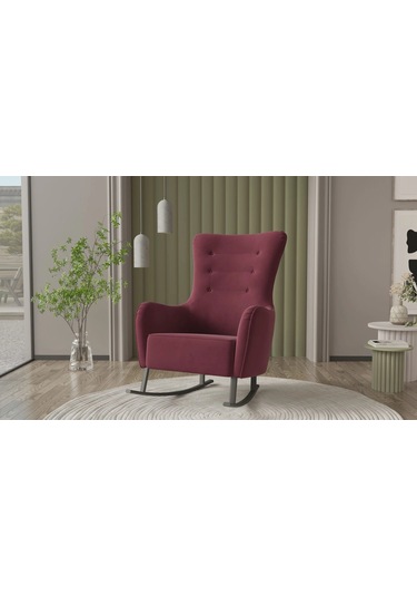 Roma Sallanır Berjer Tv Koltuğu Dinlenme Koltuğu - Kırmızı Kırmızı