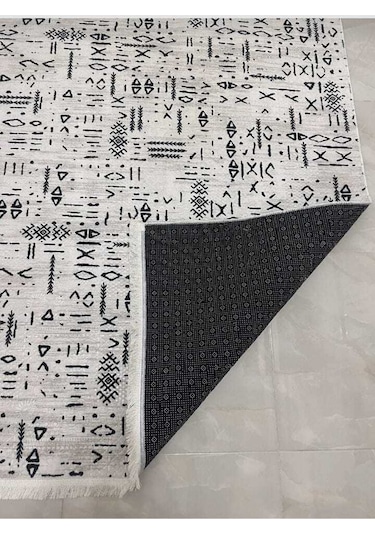 Seria Halı Çin Desen Kaymaz Halı Gri