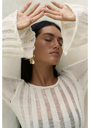 Railay Bej Uzun Triko Elbise Bej