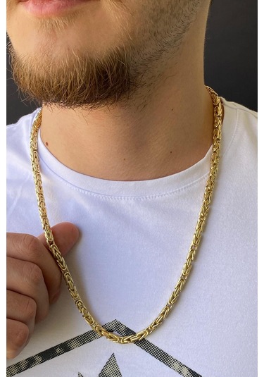 Zümrüt Sarraf 14 Ayar Altın Erkek M Kral Zincir Kolye