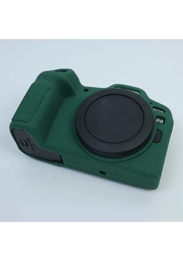 Butu Canon Eos R8 Kılıf İçin Çizilmeye Dayanıklı Silikon Kamera Kılıfı Koruyucu - Siyahımsı Yeşil