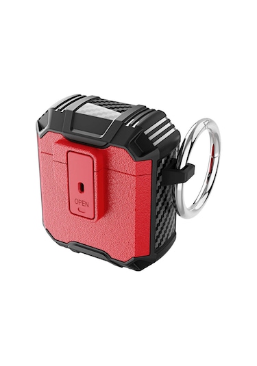 Zore Airpods Uyumlu Airbag 27 Silikon Kılıf Kırmızı - Siyah