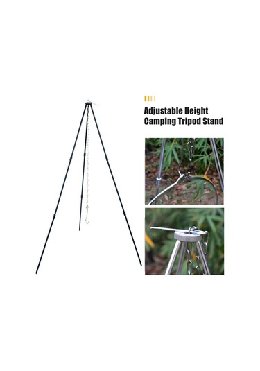 Jeemson Alüminyum Alloy Taşınabilir Kamp Mangal Tripodu - Yüksekliği Ayarlanabilir, Çadır Piknik Açık Hava Pişirme Gereci Çok Renkli