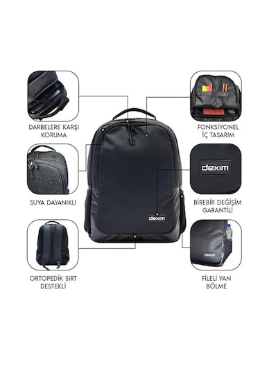 Dexim Venio Dxbp12 15.6" Laptop Sırt Çantası Siyah
