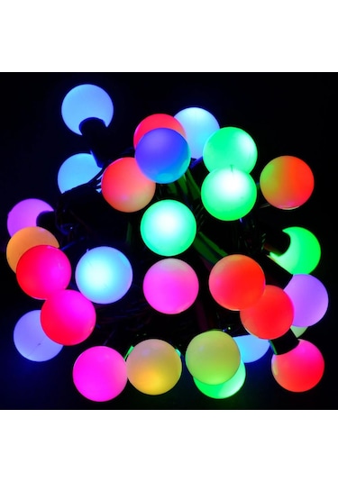 5 Metre 28 Led Fişli RGB Mini Top Led Siyah Kablo