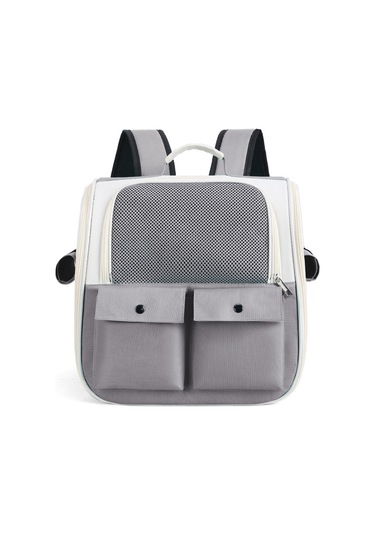 Relaxed Kedi Çantası Moda Nefes Alabilir Kare Sırt Çantası Katlanabilir Dışarı Kedi Kafesi Taşınabilir Evcil Hayvan-gri