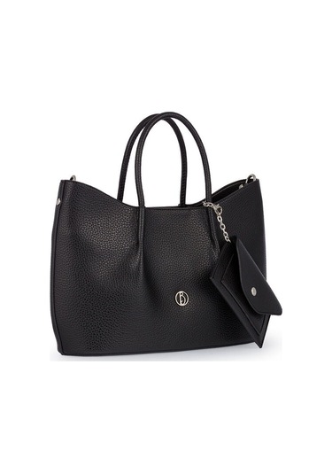 Bilik Deri Logo Detaylı Siyah Kadın El Çantası Riv 147-r Siyah
