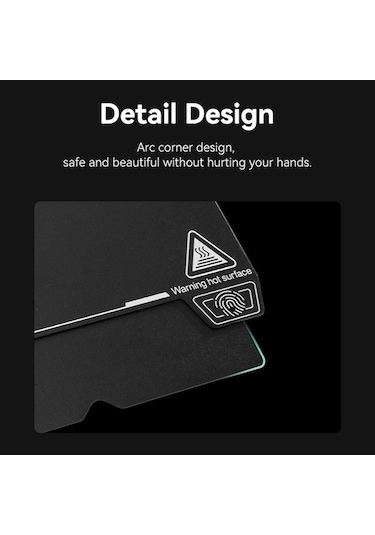 Honmex 3d Yazıcı Isı Tabla Aksesuarı - Tek Yönlü Siyah Boyalı Baskı Paneli 235x235mm Siyah