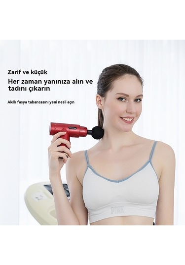 Skycity Akıllı Sessiz Masaj Tabancası - 4 Kafalı Fasya Tabancası - Taşınabilir, 5 Vites Ve 1-3 Saat Pil Ömrü Altın