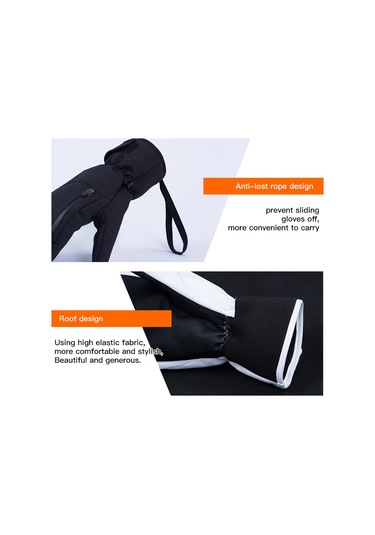 Wezone Kış Sporları İçin Su Geçirmez Ve Dokunmatik Ekran Uyumlu Tek Parmak Kayak Eldiveni - Beyaz Xl Beyaz