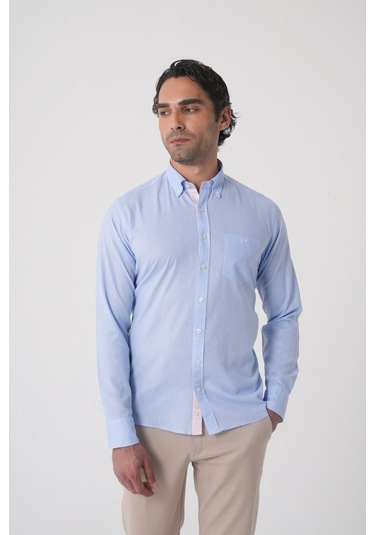 Bisse Erkek Regular Fit Uzun Kol Açık Mavi Gömlek Gmktn250016 33 Açik Mavi