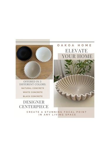 Maxaccess Büyük Dekoratif Beyaz Resin Fırfırlı Kase, 7.87x2.95 Inç, İç Ve Dış Mekan İçin Beyaz