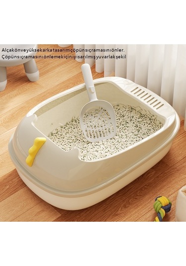 Ambition Dinozor Yarı Kapalı Kedi Kumu Tavası Kedi Kumu Kutusu Kum Beji