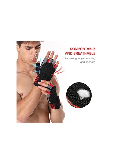 Yuntech01 Mavi Uzun Bilek Kordonlu Silikonlu Yarı Parmak Eldiven - Spor, Yürüyüş, Dağcılık, Yoga Ve Ağırlık Antrenmanı İçin Dayanıklı Ve Konforlu L Bedeni Mavi