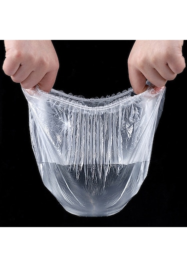 100 Adet Lastikli Tazeliği Koruyan Tencere Ve Tabak Bonesi Esnek Strech Kapak Şeffaf