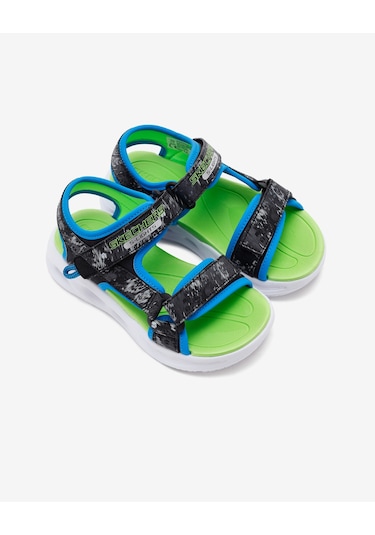 Skechers Sola Glow Sandal - Aquatastic Büyük Erkek Çocuk Siyah Işıklı Sandalet 401672l Bblm Siyah