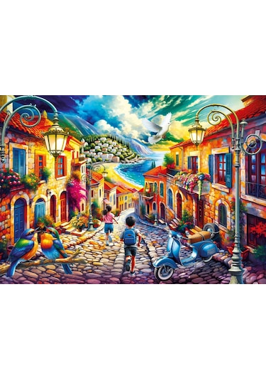 Ks Games 300 Parça Bir Akdeniz Sokağı Puzzle/yapboz - 19260 - Serhat Filiz