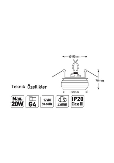 Aklıght Kristal Spot Armatür Şeffaf