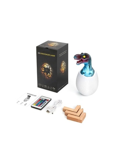 Ganzhoushop Yaratıcı Versiyon Uzaktan Kumandalı Tyrannosaurus Şekilli Renkli Dokunmatik Lamba, Gece Işığı Dekoratif 3d 16 Kg Çok Renkli