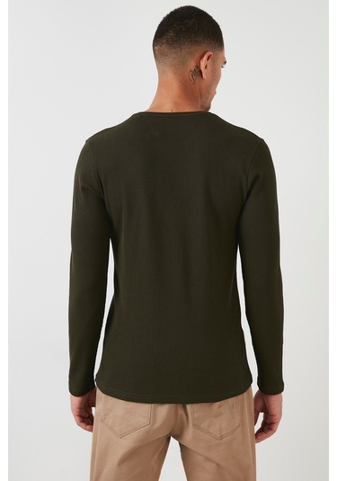 Buratti Pamuklu Bisiklet Yaka Slim Fit Basic Erkek Sweat 5905073 Haki