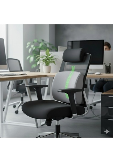 Ergonomik Bel Destek Yastığı Ofis Koltuk Sırt Minderi Nefes Alabilir Hafızalı Sünger Bel Yastığı Gri Gri