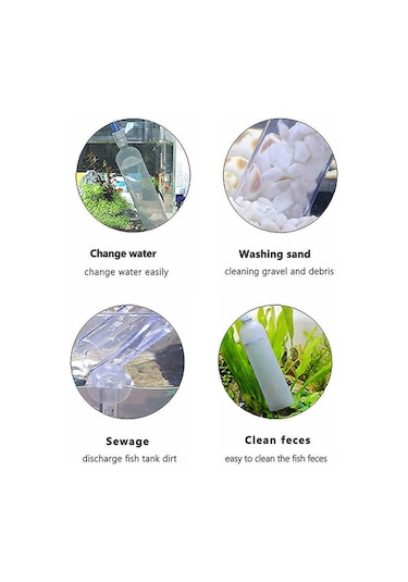 Yifomall Akvaryum Su Değiştirme Pompası - 20 Galon Kapasiteli Pvc Siphon Temizleyici