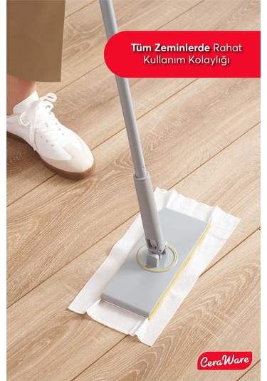Ceraware Pratica El Değmeden Takıp Çıkarılabilen Mop - Temizlik Bezleri Ve Sleepy Havlulara Uyumlu