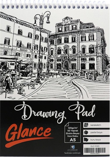 Eskiz Defteri A5 120 Gr 50 Yaprak Ekstra Beyaz İnce Doku Çizim Defteri