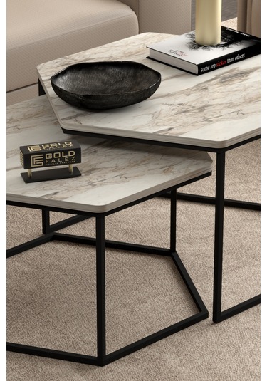 Orta Sehpa Altıgen İkili Lüx Efes Çok Renkli