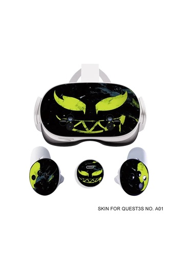 Meta Quest 3s Vr Kulaklık Denetleyici Çıkartmaları Cadılar Bayramı Desenli Vinil Koruyucu Kapak Red