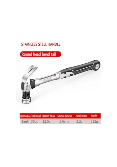 Ximistore9 "çok Amaçlı Manyetik Çekiç - Paslanmaz Çelik Saplı 10oz Yuvarlak Başlı Dayanıklı Çivi Çekme Çekici"