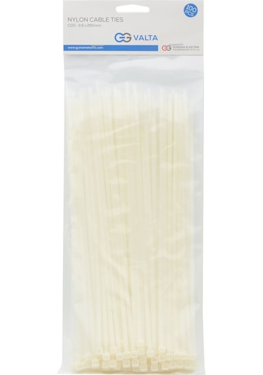 Günsan Beyaz 100'lü Kablo Bağı (25cm x 3.6mm)