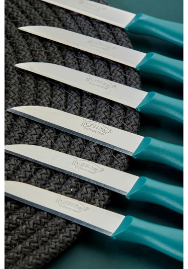 Cooker 12 Li Lüx Paslanmaz Çelik Sebze Ve Meyve Bıçağı Yeşil