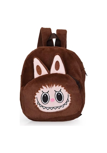 Moveevo Çocuklar İçin Sevimli Plüsh Çift Omuz Çanta - Oyuncak Stili, Yumuşak Kumaş, Günlük Kullanim İçin Kahverengi