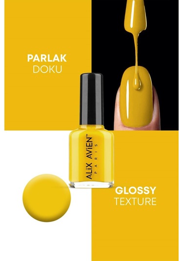 Alix Avien Sarı Oje 68 Yüksek Pigmentli Uzun Süreli Kalıcılık Hızlı Kuruma Nail Lacquer 68