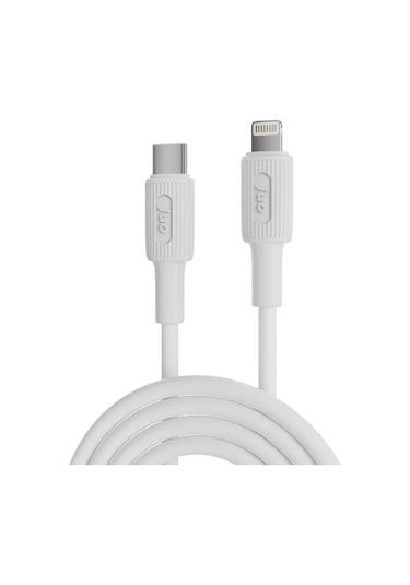 Juo JCBS272-W 27W USB Type-C To Lightning İphone Uyumlu iPad Silikon Hızlı Şarj ve Data Kablosu Beyaz 2 Metre
