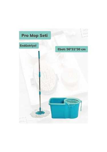 Endüstriyel Pro Mop Seti Temizlik Kovası Döner Başlıklı Paspas Jumbo Temizlik Seti