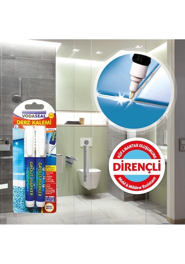 Vodaseal Fayans Derz Kalemi Beyaz 4 lü Set + 4 Adet Yedek Uç