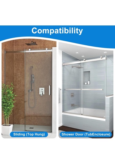 Ximistore9 3/8 İnç Cam Kayar Duş Kapısı Altı Rayı, Akrilik Şeffaf Ray Rehberi, Vidalı Yer Değiştirme Parçası - 2 Adet Diğer