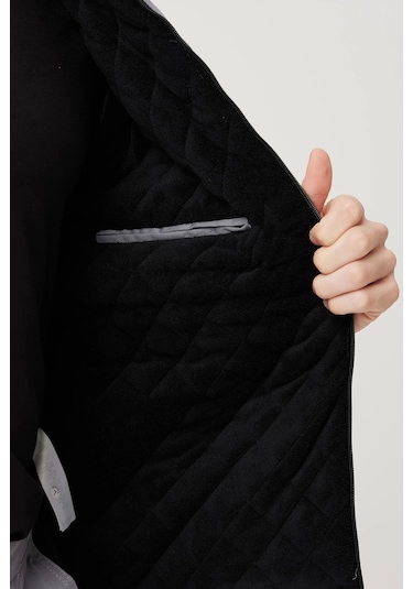 Allium Gabardin Mont Soğuk Havalarda Yüksek Koruma Gri-siyah