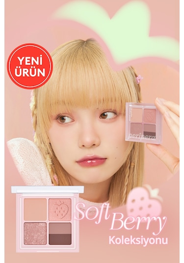 Mat, Parıltılı Tonlarda 5'li Far Paleti Perıpera Ink Pocket Shadow Palette 08 Strawberry In Mute 08 Strawberry In Mute